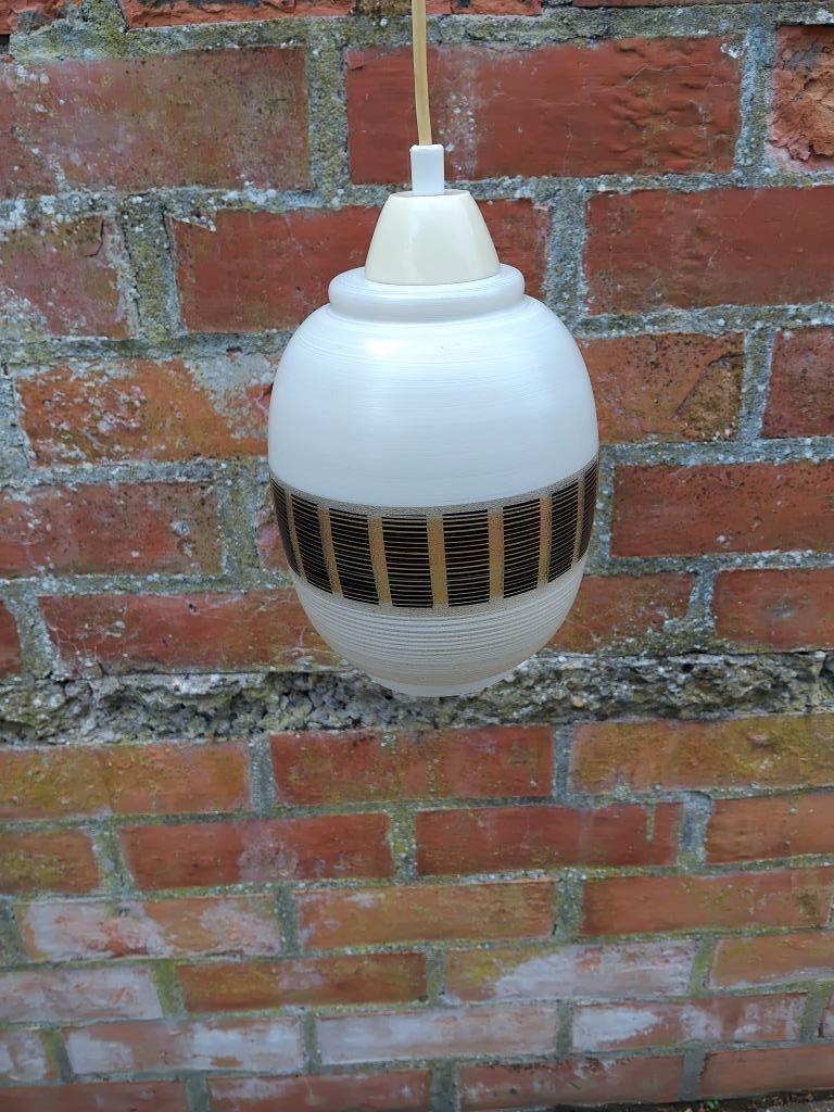 Vintage opaline hanglamp, Huis en Inrichting, Ophalen of Verzenden, Gebruikt, Glas, Vintage, retro