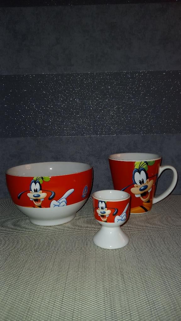 Goofy ontbijtset, Ophalen of Verzenden, Goofy of Pluto, Zo goed als nieuw, Servies