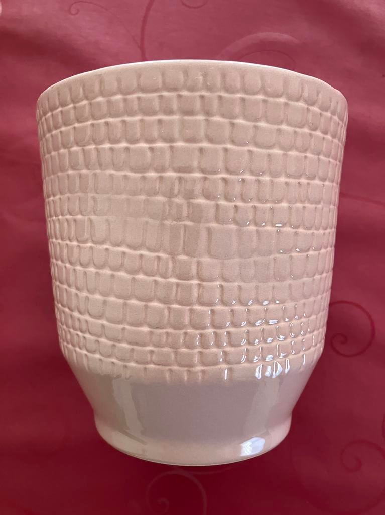 Bloempot keramiek roze 13cm diameter 13,5cm hoog, Enlèvement ou Envoi, Comme neuf