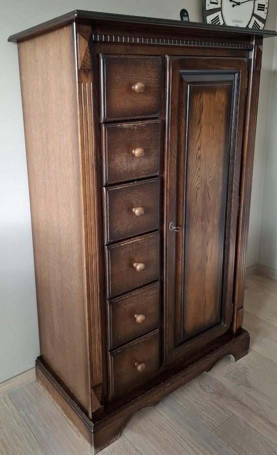 Massief eiken meidenkast – landelijke stijl, Antiek en Kunst, Antiek | Meubels | Kasten, Ophalen