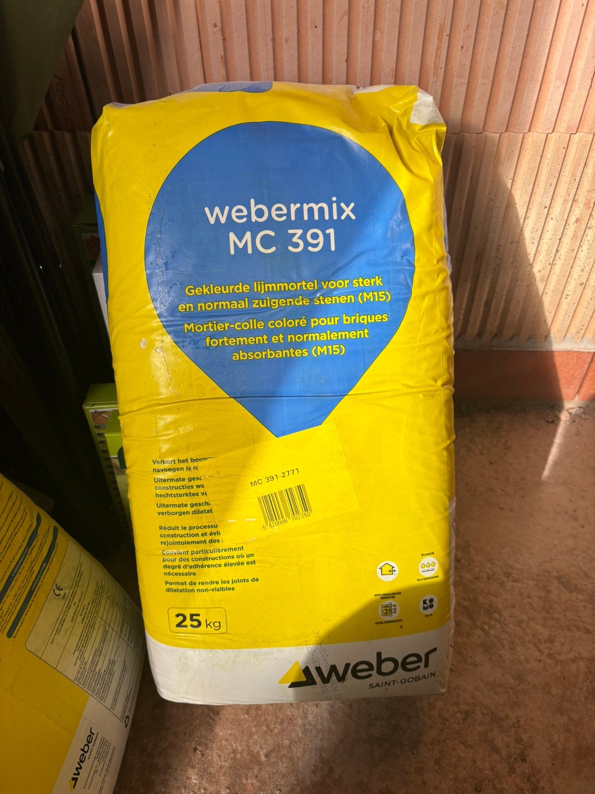 Lijmmortel webermix mc391, Ophalen, Zo goed als nieuw