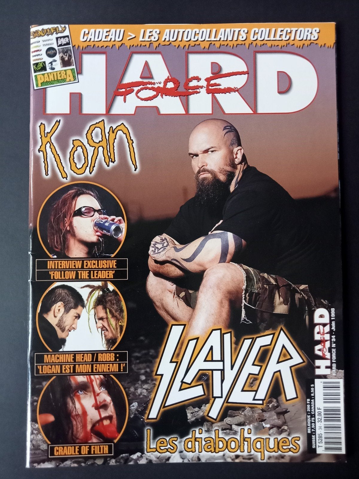 Slayer Hard Force french magazine 6 pages+stickers, Enlèvement ou Envoi