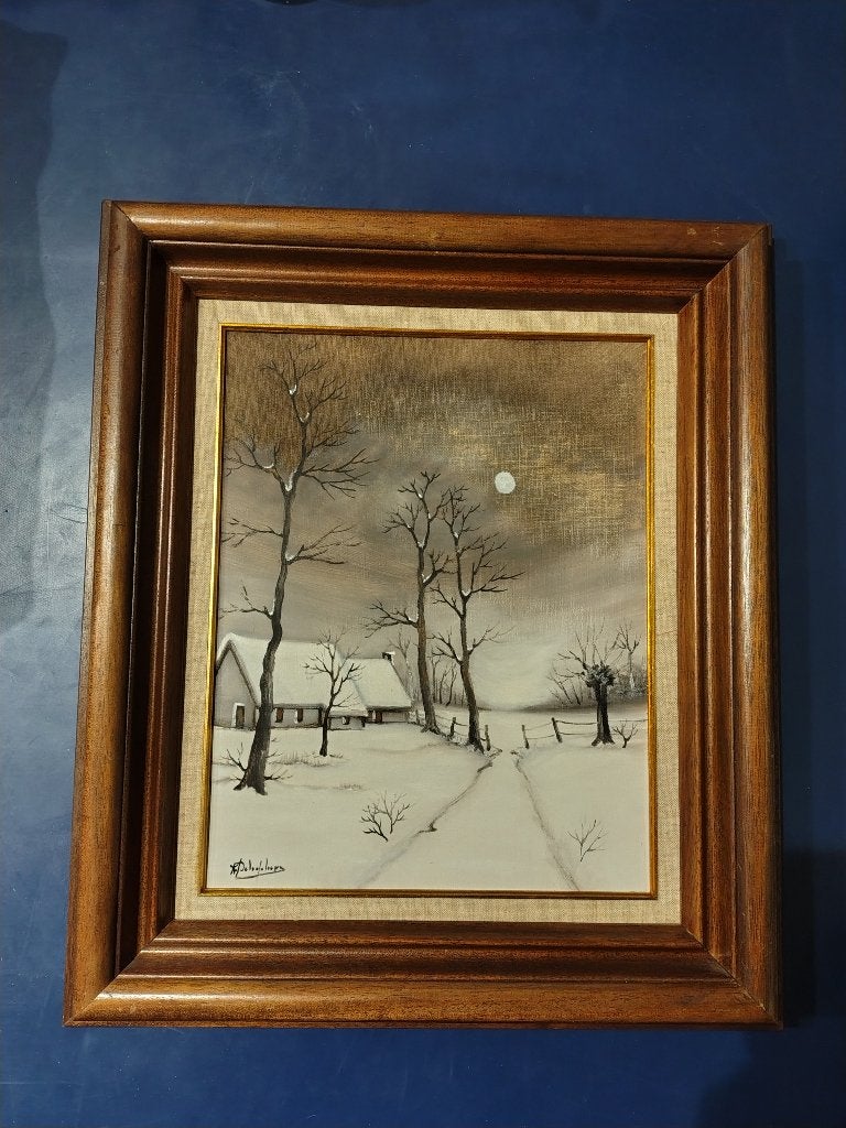 Schilderij winterlandschap, Ophalen, Doek, Realistisch, Landschap
