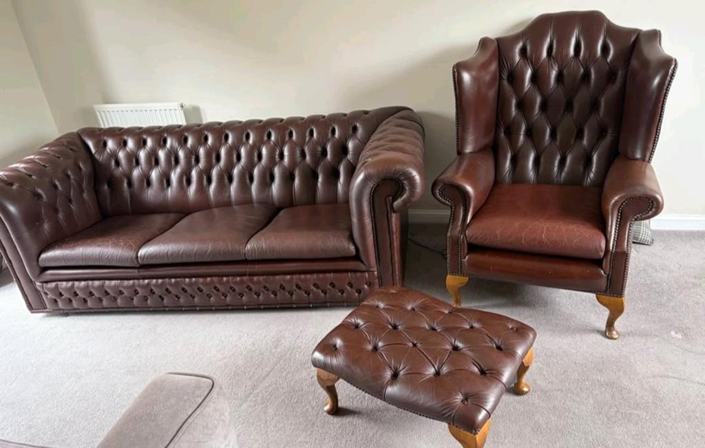 Complete chesterfield salon, Huis en Inrichting, Ophalen