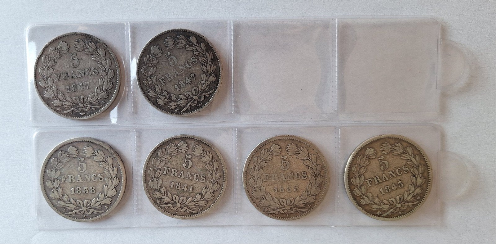 6 pièces de 5 francs Louis Philippe (France), Ophalen