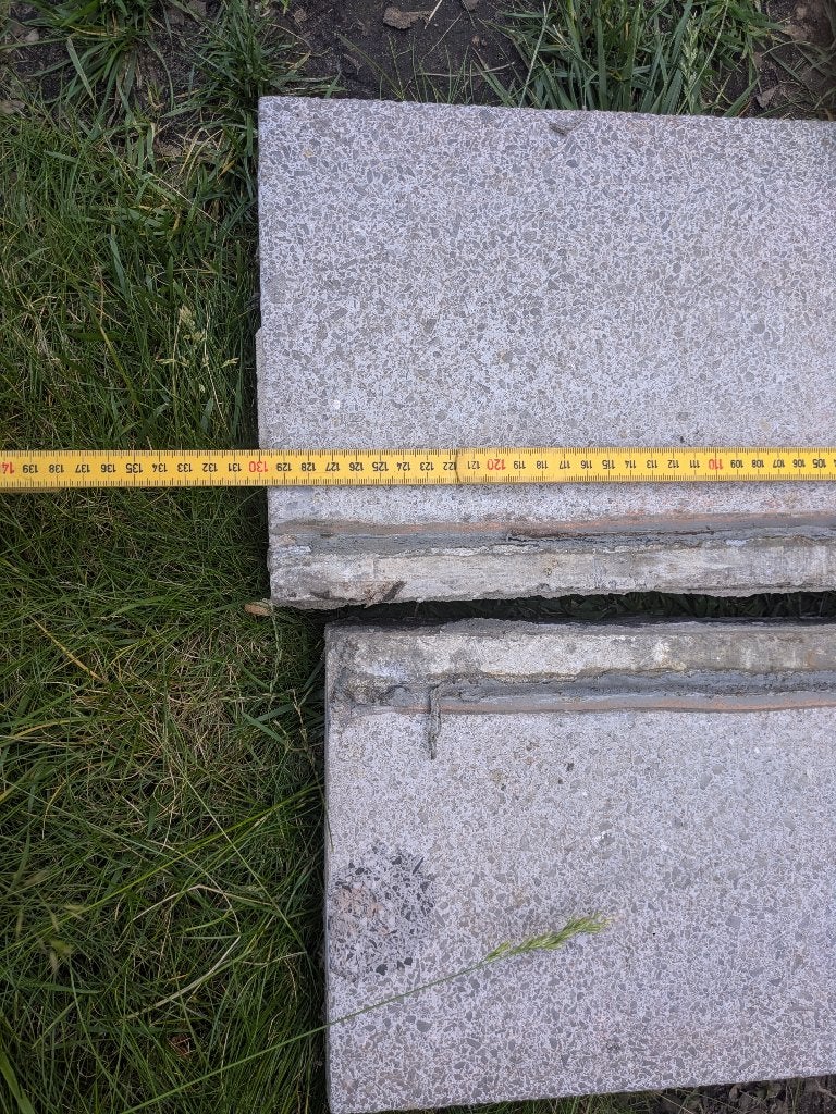 Dorpel / vensterbank  2x130cm, Doe-het-zelf en Bouw, Metselstenen, Ophalen, Gebruikt