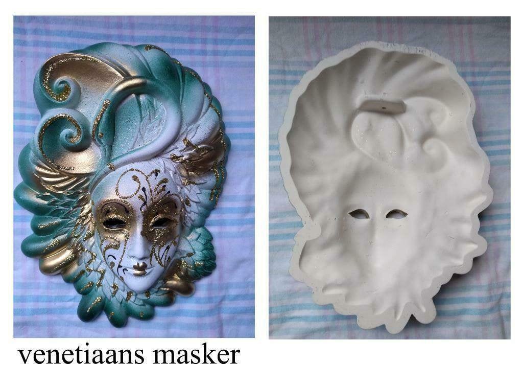 venetiaans masker +NIEUW+ groen goud wit feest moederdag, Ophalen of Verzenden