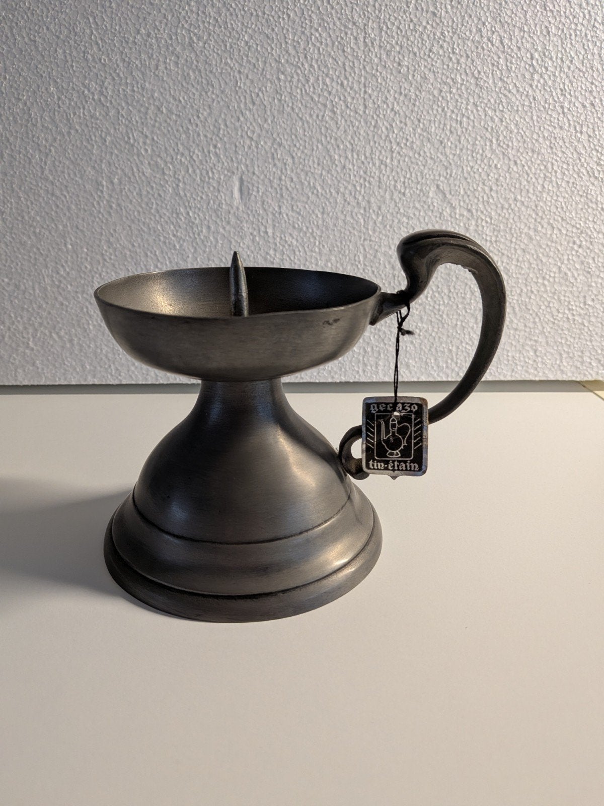 tinnen kandelaar, Antiek en Kunst, Ophalen of Verzenden