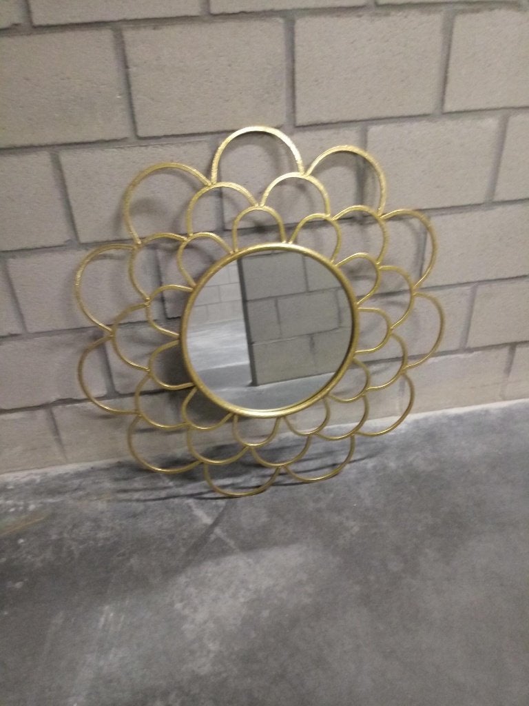 Gouden spiegel, Ophalen, Zo goed als nieuw, 75 tot 100 cm, Minder dan 100 cm