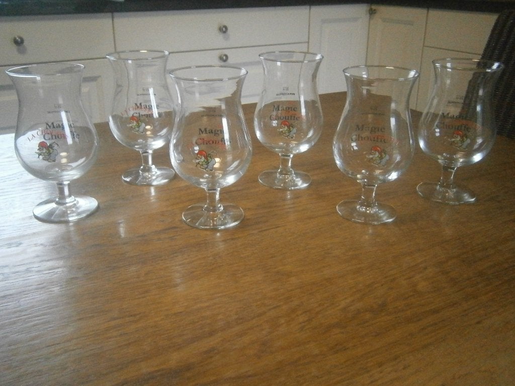 9 La Chouffe glazen, Ophalen of Verzenden, Nieuw, Glas of Glazen
