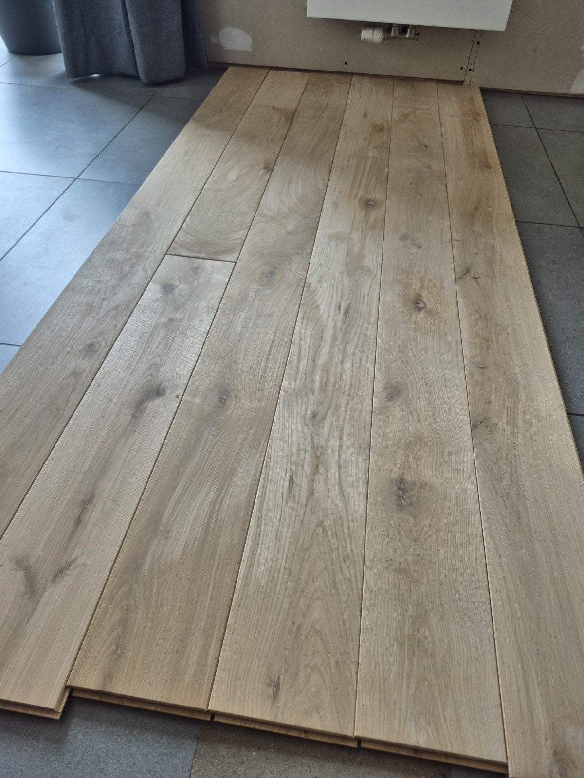 Massief eiken parket (nieuw onbehandeld), Neuf, Parquet, Enlèvement, 150 cm ou plus