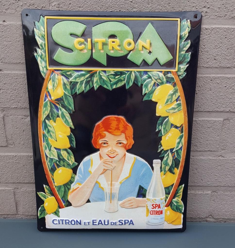 Citron spa  metalen bord., Verzamelen, Ophalen of Verzenden