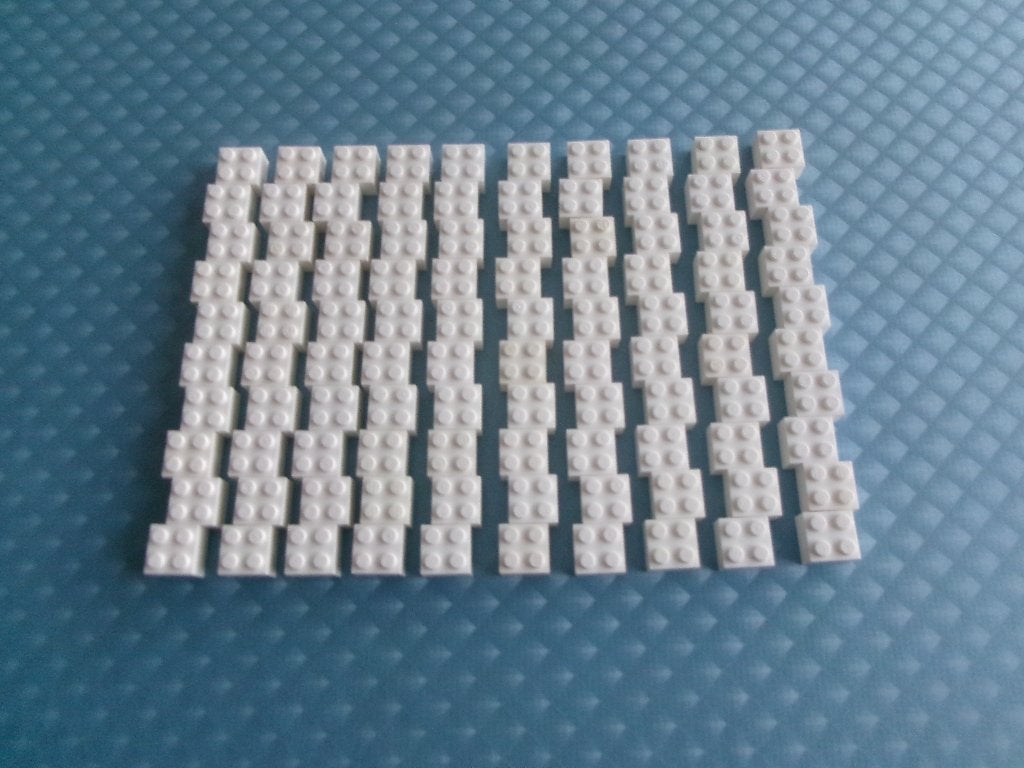 Z8 100 witte Lego 2x2 stenen, Gebruikt, Lego, Ophalen of Verzenden, Losse stenen
