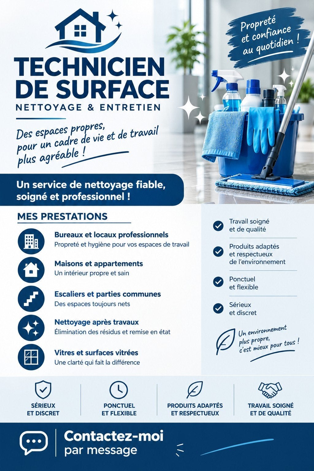 Technicien de surface – Nettoyage en Belgique, Horaire variable, À partir de 1 an, Autres formes, Convient comme travail d'appoint