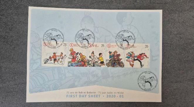 Art. 943 BPOST - First Day Sheet 75 jaar Suske en Wiske, Ophalen of Verzenden, Suske en Wiske, Nieuw, Plaatje, Poster of Sticker