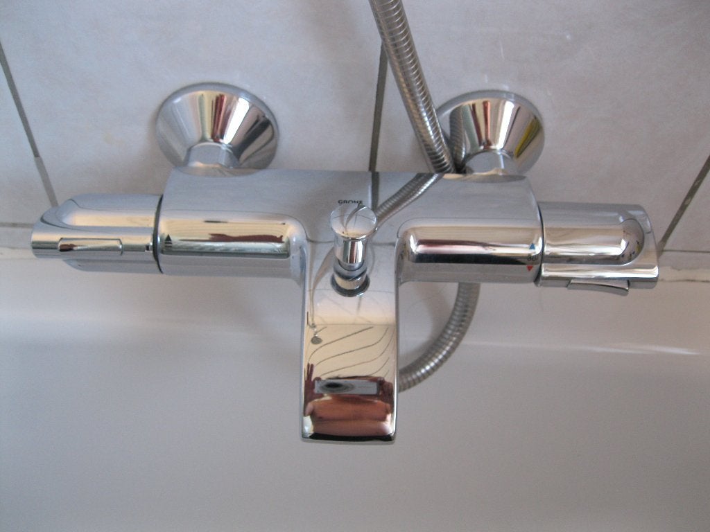 Thermostatische kraan bad + douche Grohe., Ophalen, Zo goed als nieuw, Chroom, Kraan