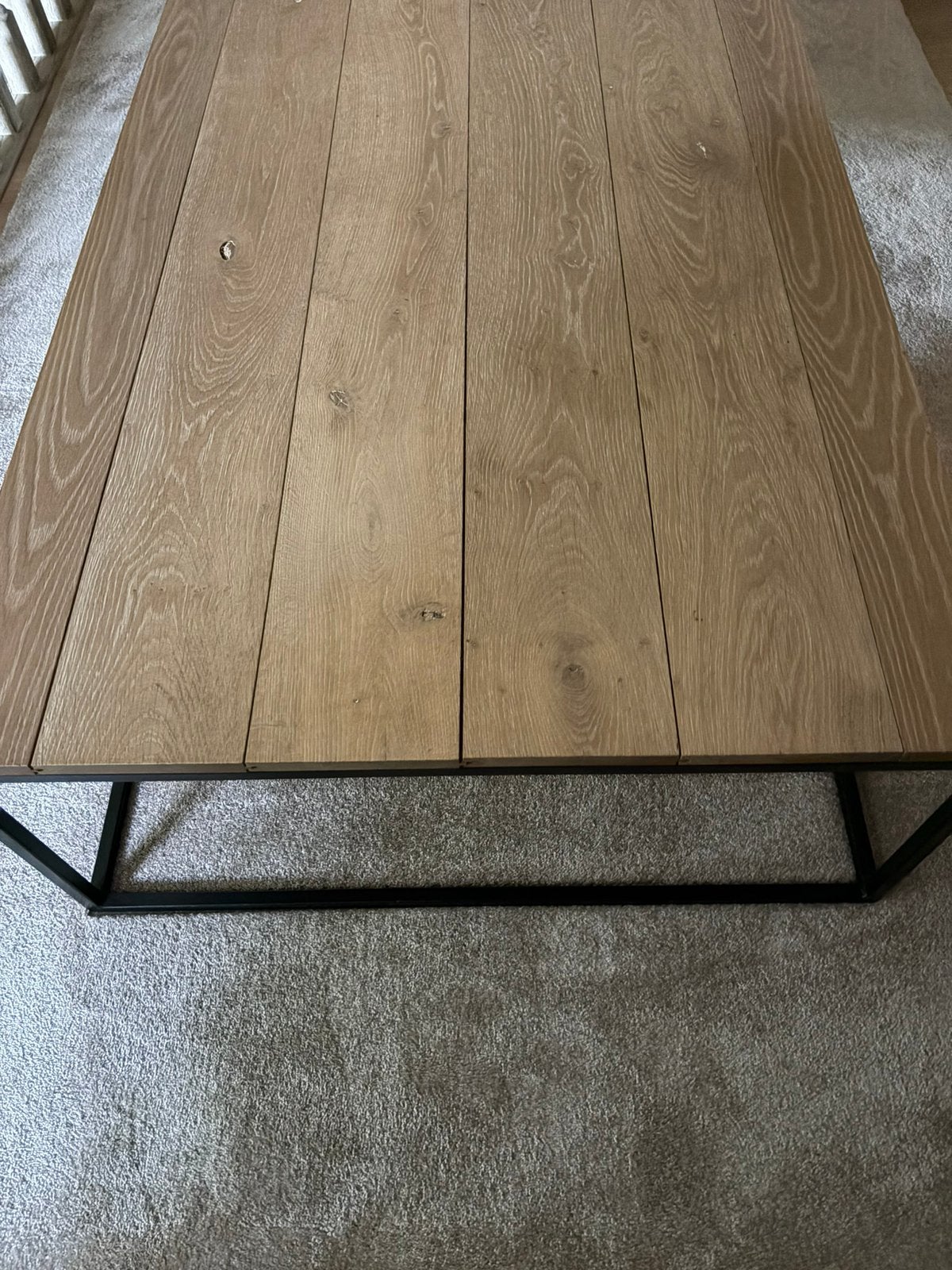 Table basse rurale en chêne massif 170x100x45 cm, Maison & Meubles, 150 à 200 cm, Chêne, Comme neuf, Landelijk