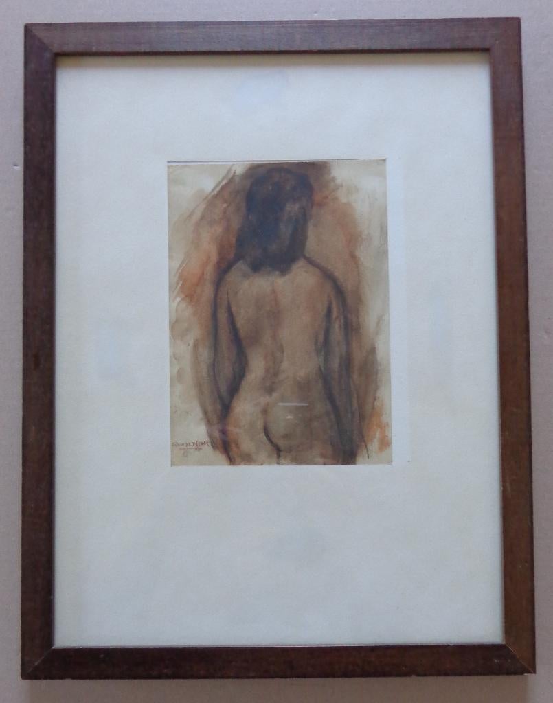 FRANK DE DEKKER / RUGGELINGS NAAKT / ORIGINEEL 43x33cm KADER, Enlèvement ou Envoi