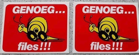 Vintage stickers - Genoeg files retro, Verzamelen, Ophalen of Verzenden