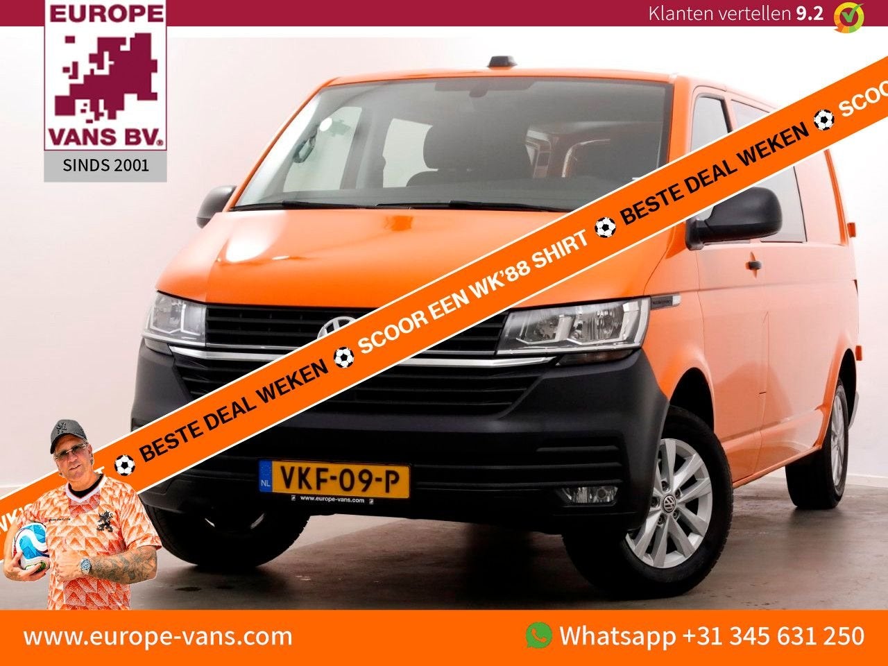 Volkswagen Transporter T6.1 2.0 TDI 110pk Lang D.C. Airco/Na, Auto's, Bestelwagens en Lichte vracht, Parkeersensor, Overige kleuren