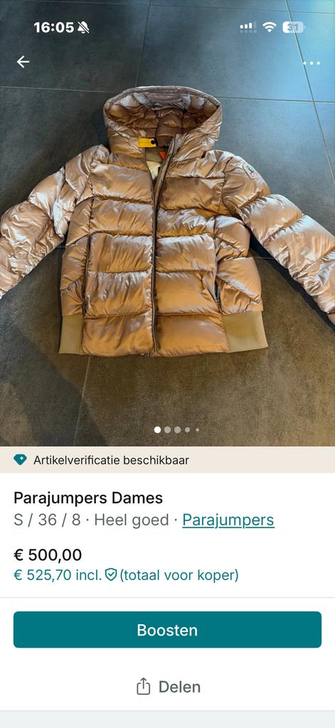 Parajumpers Jas dames, Kleding | Dames, Jassen | Winter, Ophalen of Verzenden, Zo goed als nieuw, Maat 36 (S), Roze