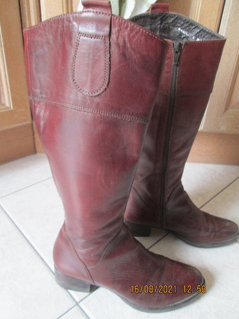 Bottes brunes en cuir « PAULINE B » P : 38, Kleding | Dames, Ophalen, Hoge laarzen, Bruin, Pauline B