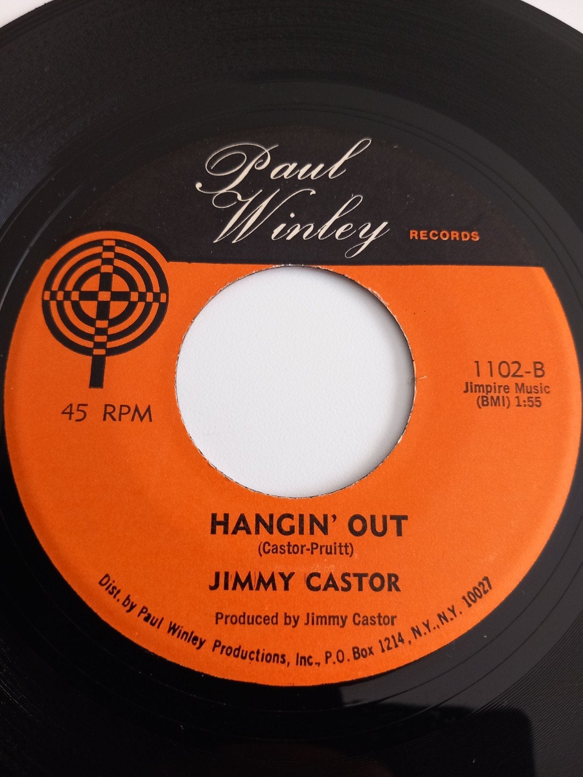 JIMMY CASTOR. HANGIN OUT. INSTRUMENTAL POPCORN  USA 45T, Enlèvement ou Envoi