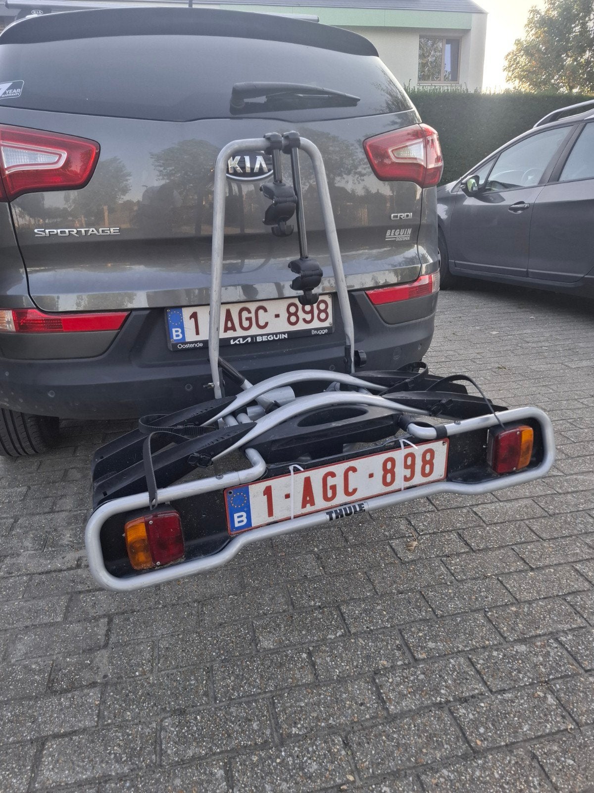 Thule fietsendrager, Auto diversen, Fietsendragers, Ophalen, Gebruikt, Brede banden, 2 fietsen