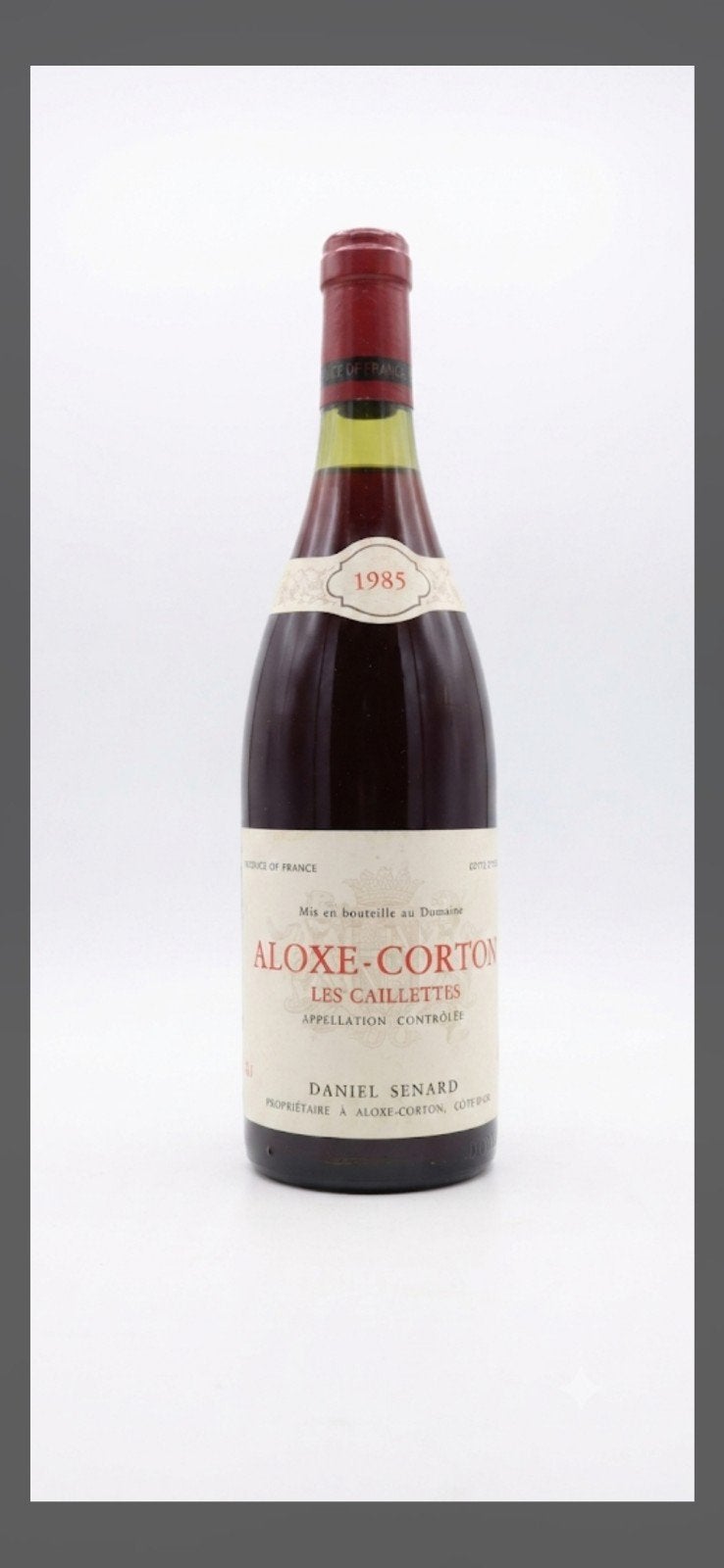 Aloxe-Corton "Les Caillettes" Daniel Senard 1985 - 1 bouteil, Collections, Enlèvement