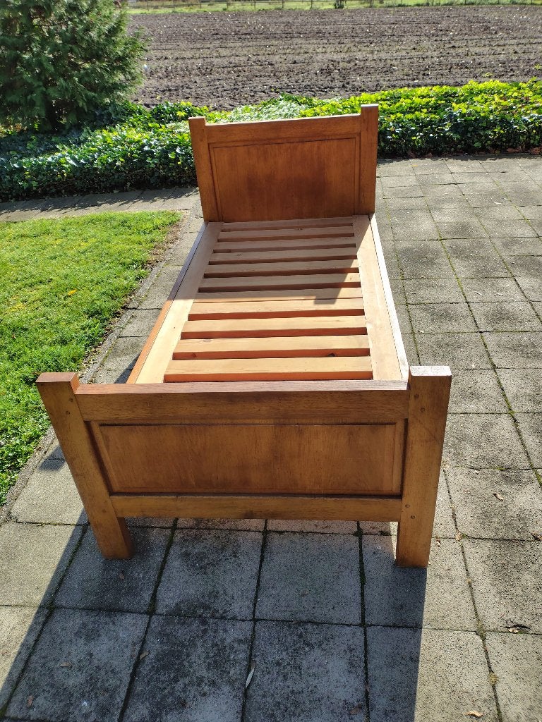 bed 1 persoons, Huis en Inrichting, Ophalen, Hout, 100 cm, Gebruikt