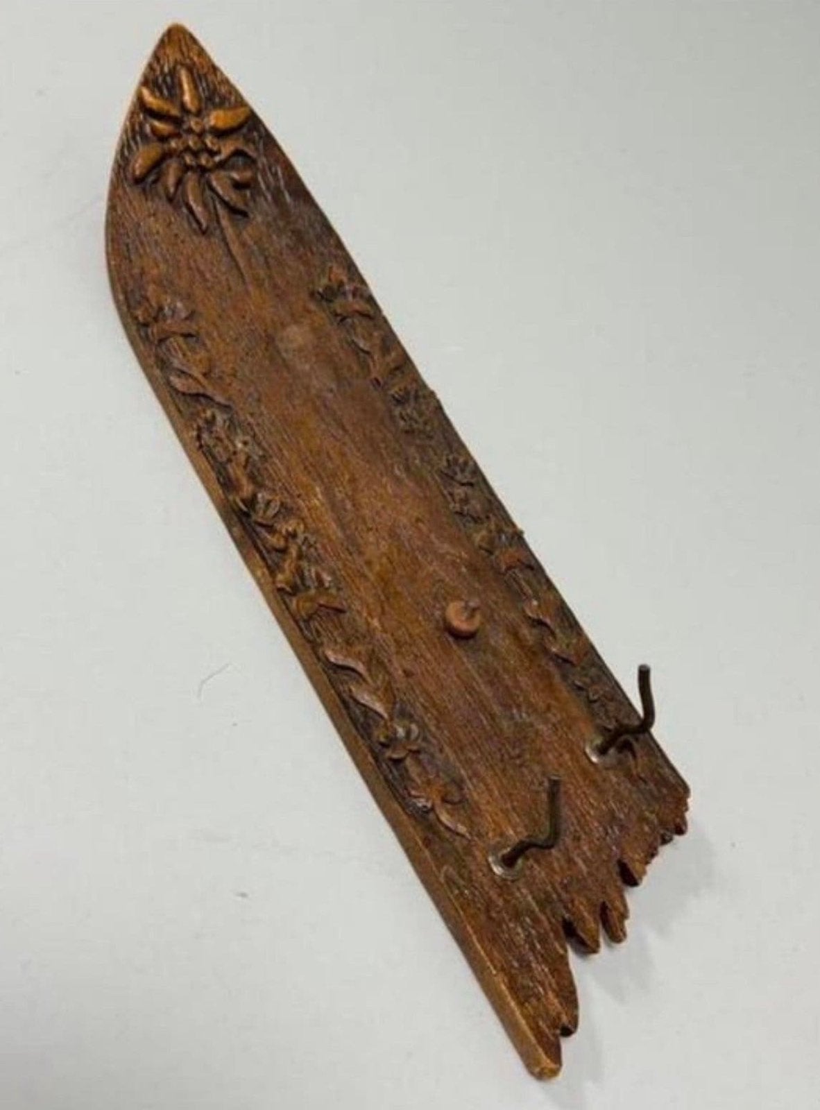 Antiek antieke hout houten Surfplank kapstok sleutelophanger, Antiek en Kunst, Ophalen of Verzenden