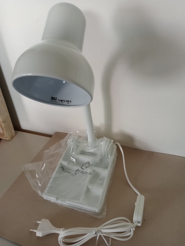Lampe de bureau vintage avec organiseur, Neuf, Vintage, Enlèvement ou Envoi, Blanc