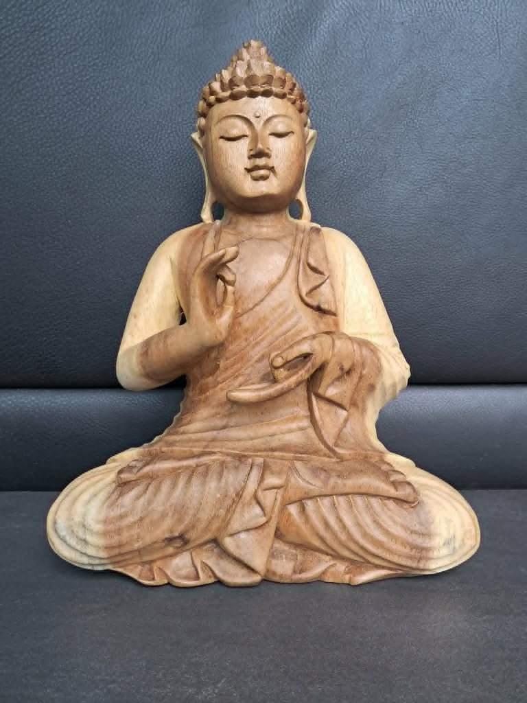Bouddha en bois/Vitarka mudra/Fait main/Asie/39 cm, Enlèvement ou Envoi, Neuf