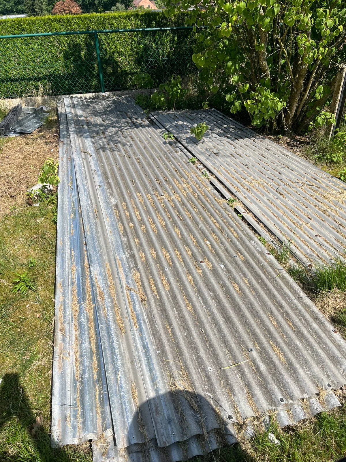 Golfplaten metaal, Gris, Tôle ondulée, Enlèvement, Utilisé