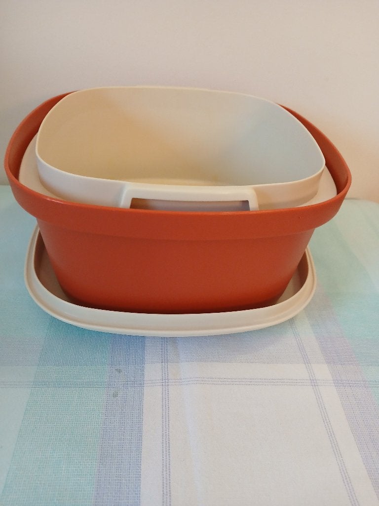 TUPPERWARE boîte multiservice vintage 3 litres, Maison & Meubles, Enlèvement, Utilisé, Boîte, Orange