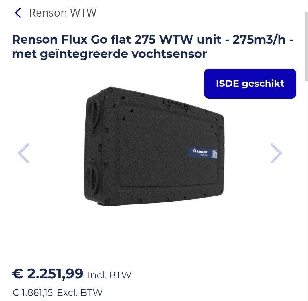 Ventilatie D - Renson flux flat 275, Ophalen, Nieuw, Ventilator