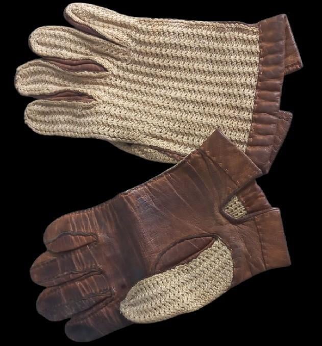 vintage paar lederen handschoenen., Antiek en Kunst, Ophalen of Verzenden