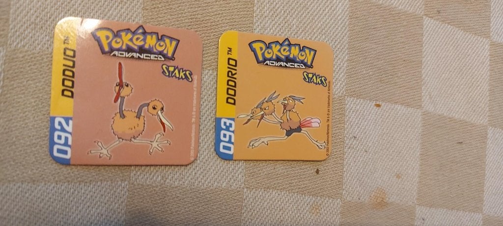 magneten speelgoed pokemon panini staks Doduo Dodrio, Ophalen of Verzenden, Nieuw