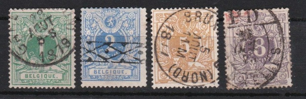 Belg. 1869 -  nr 26 - 29, Postzegels en Munten, Verzenden, Gestempeld