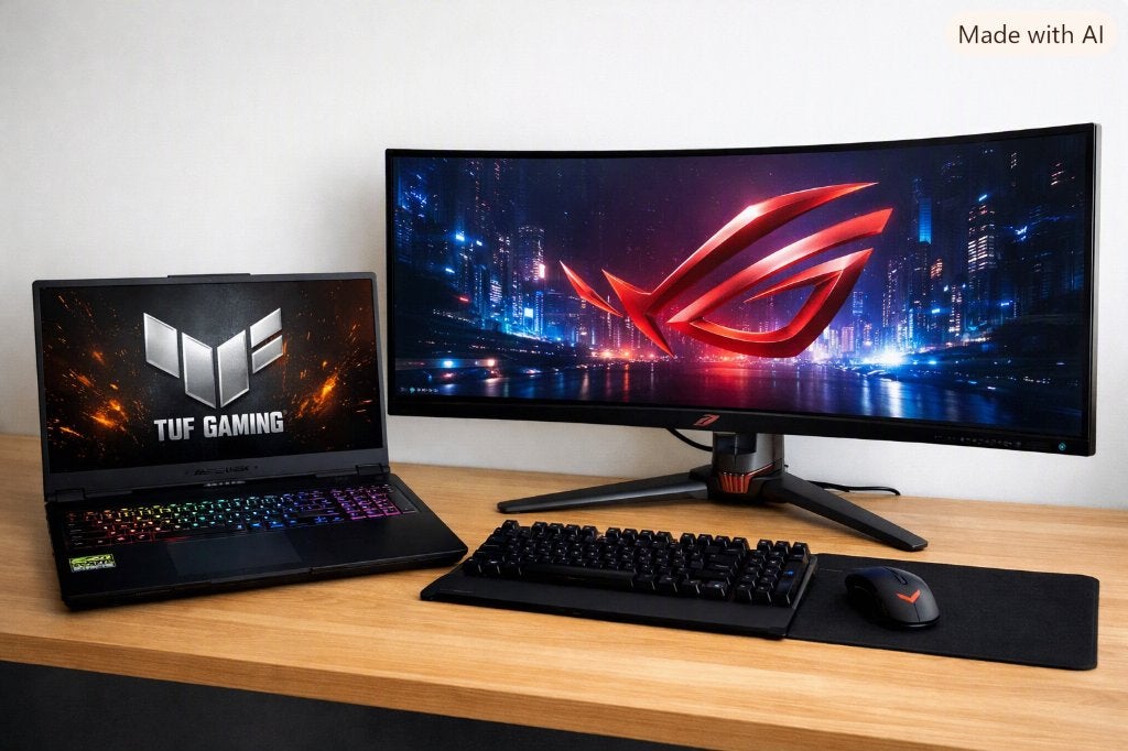 Gaming Asus laptop met Asus gaming monitor, Computers en Software, Ophalen, Asus, Zo goed als nieuw, Gaming