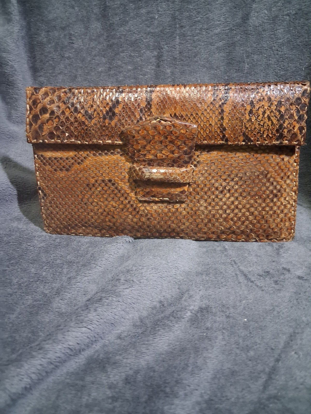 Vintage handtas – vermoedelijk echt slangenleer – retro, Handtassen en Accessoires, Portemonnees, Ophalen