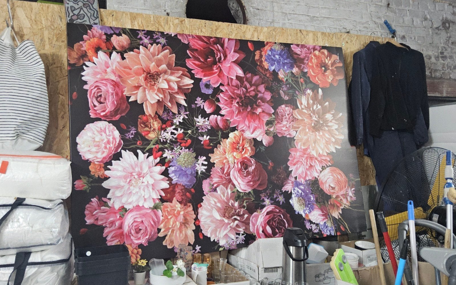 Grand Tableau murale à fleurs., Enlèvement