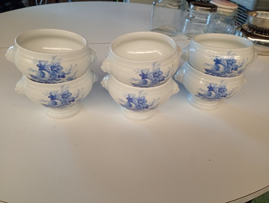 Vintage Franse Soepkommen (6x) - Decors de Paris -!, Ophalen