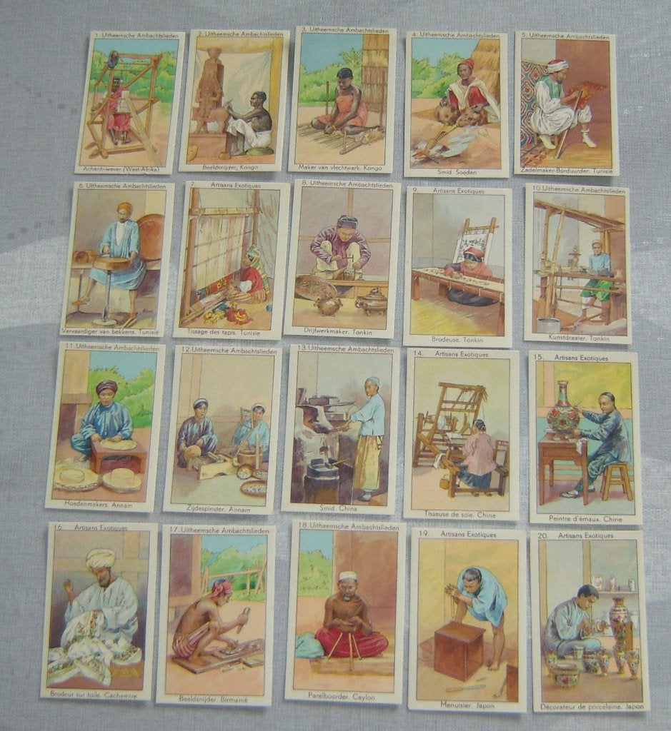 Chromos DE BIE Poperinghe Uitheemsche Ambachtslieden 20st, Verzamelen, Foto's en Prenten, Verzenden, Zo goed als nieuw, Voor 1940