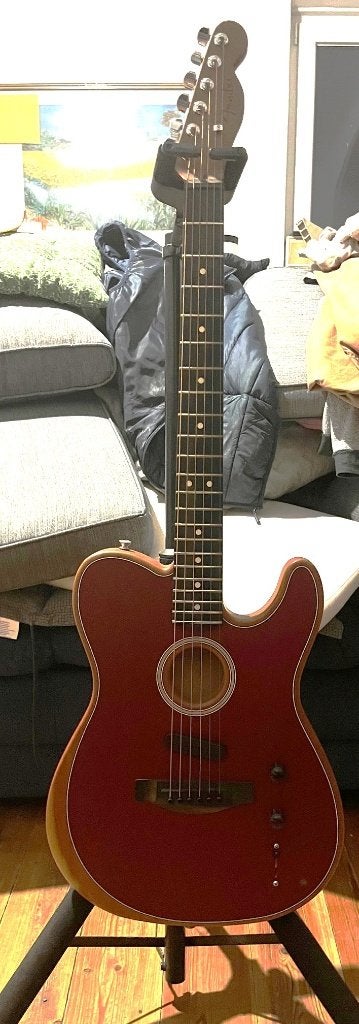 Fender American Acoustsonic Telecaster, Ophalen, Zo goed als nieuw, Overige typen, Met (piezo-)element