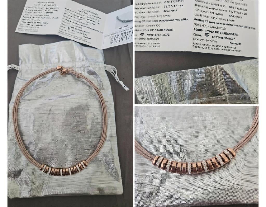 Ketting Victoria benelux ACA37047 Rose lurex mesh, Ophalen, Nieuw, Roze