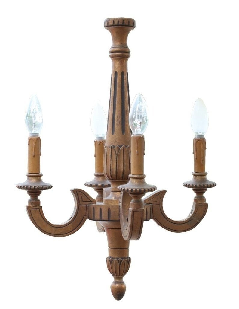 Lustre en bois sculpté néoclassique français, Enlèvement
