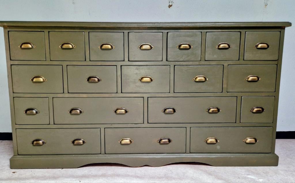 Vintage apothekerskast archiefkast, Ophalen