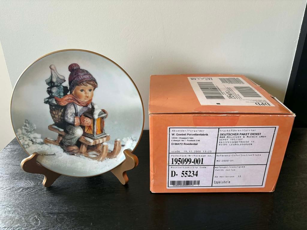 Hummel Goebel, groot genummerd bord Winterfreude, Ophalen of Verzenden, Zo goed als nieuw, Hummel
