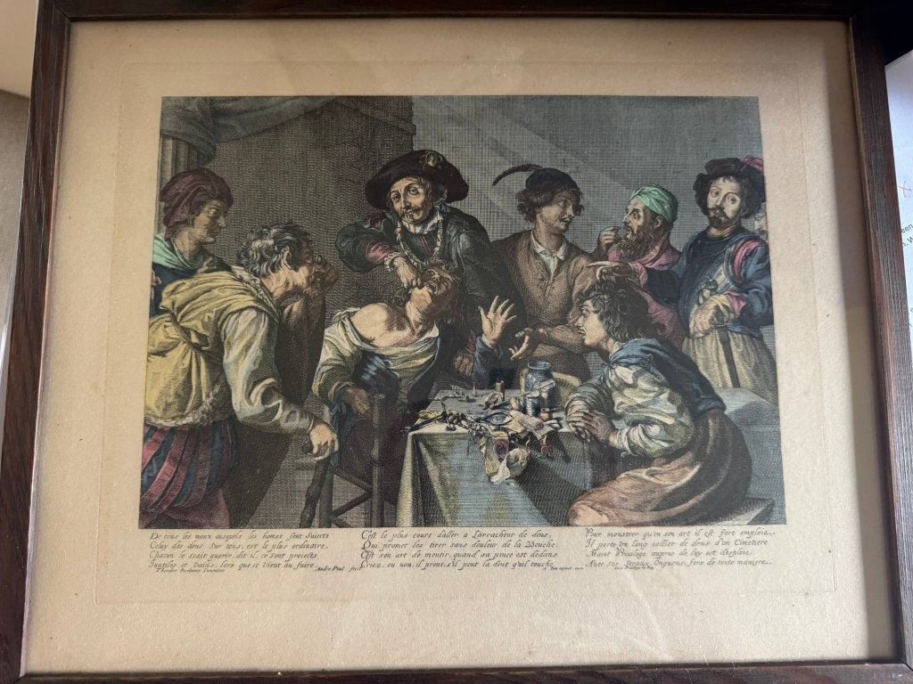 De Tandentrekker, Ingelijst, Ophalen, Portret en Figuren, Overige techniek